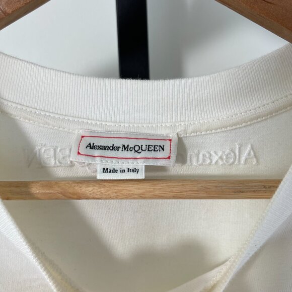 Alexander McQueen Women's White Asymmetric Ruffle Drop Waist Mini Dress Size 40 - Picture 5 of 10